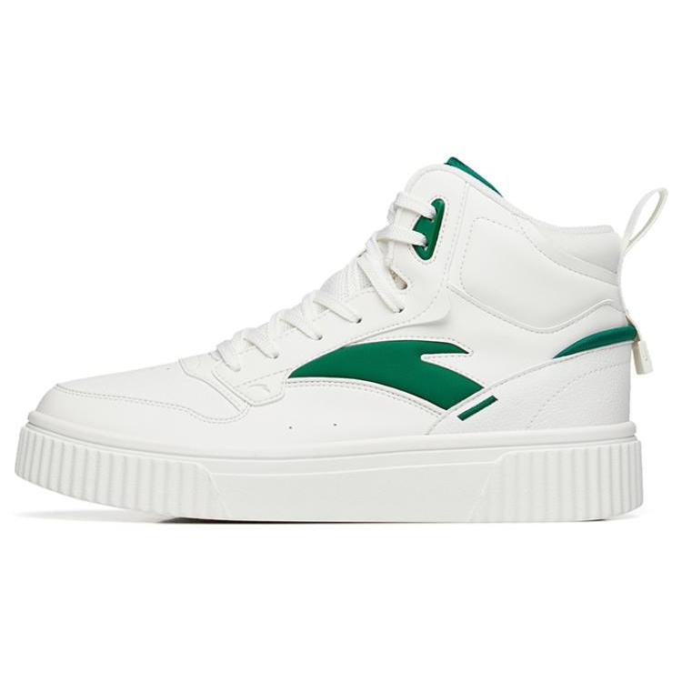 New Anta Slip Resistant High Top Skateboard Shoes Men's White Green 912248015-4