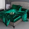Summer double-sided ice silk mattress four-piece set silky smooth and cool silk three-piece set bed sheet quilt cover light luxury bedding cool