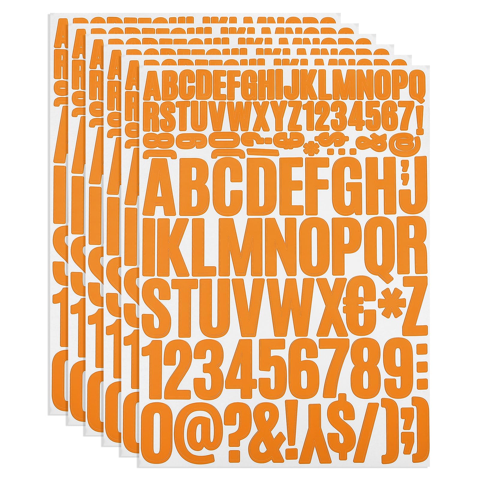 

PATIKIL Vinyl Letters and Numbers Sticker 612 Pieces Decals for Mailbox Address DIY Craft Cards Kit, (6 Sheets) Self-Adhesive Signs, (Orange) помаранчевий
