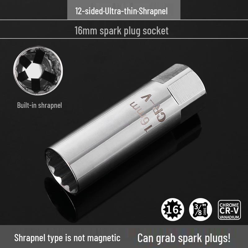 Universal Magnetic Spark Plug Socket Wrench (14/16mm) for Easy Spark Plug Removal and Installation