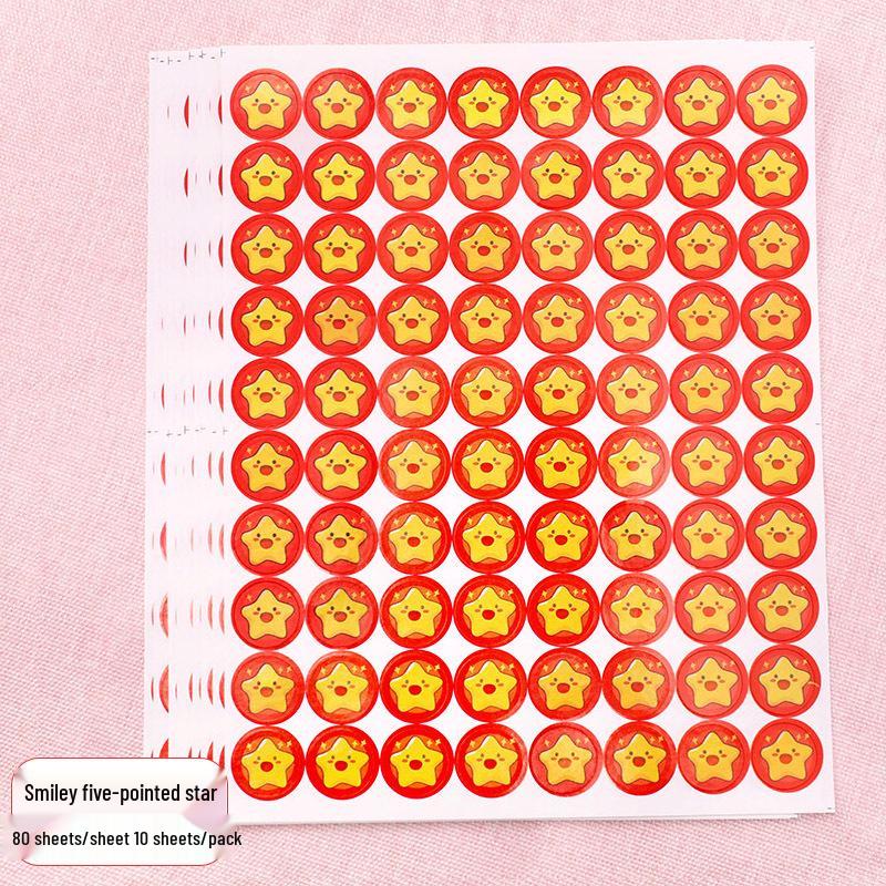 Little Red Flower Reward Stickers: Cute Thumbs Up and Smiley Face Praise Stickers for Elementary and Kindergarten Students