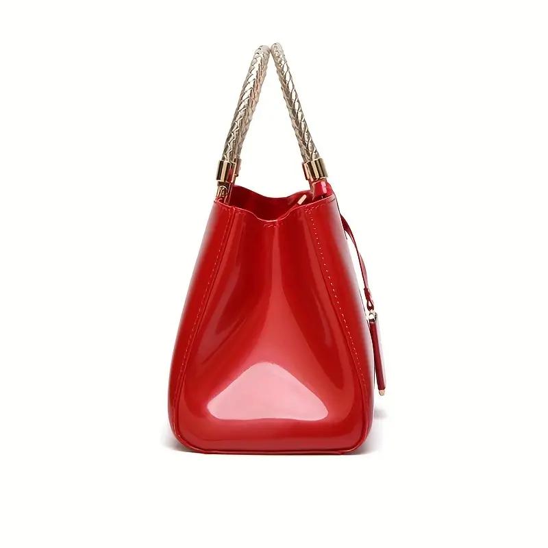 Light Lacquer Leather Portable Women's Bag Single Shoulder Wedding Bag Bride's Bag Banquet Bag