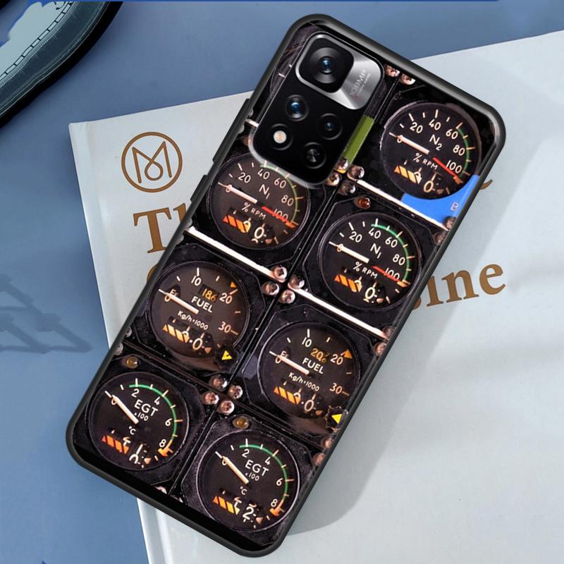 Flight Instruments Case For Xiaomi Redmi 13C 10C 12C 14C Redmi Note 14 13 Pro 12 11 9 10 9S 10S 11S 12S Cover