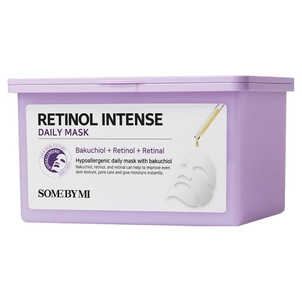 SOME BY MI Retinol Intense Daily Mask (30 Sheets / 350ml) – Anti-Aging & Pore Care Facial Sheet Mask for Firming and Smoothing Skin
