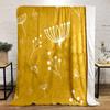 Yellow Blanket with Dandelion Pattern Patterned Flannel Blanket Perfect for the Bedroom Living Room, Sofa, or a Little Nap