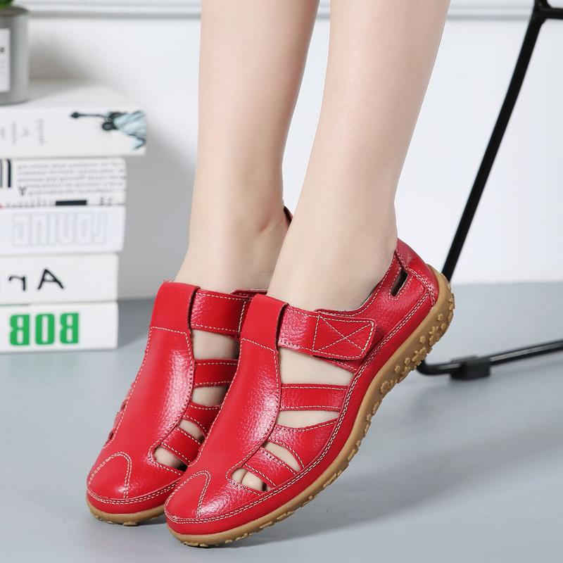 Mary Sandals Essentials Womens Summer Jane Beach Breathable Flat Shoes Closed Toe Casual Soft Walking Sandals For Girl Plus Size