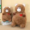 Cute Teddy Bear Plush Toy Flip Heart Pillow Cartoon Animal Doll Birthday Gift For Girls 40cm 0.35kg