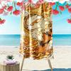Fiery Beast with Swirling Flames A Must-have Beach Towel for Beach Travel