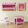 3 Pieces Kids Table and Chair Set, Toddler Activity Table with Bookshelves, for Living Room, Nursery, Playroom, Pink