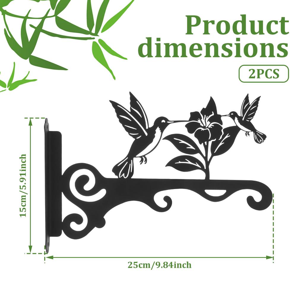 2Pcs Iron Wall Hooks for Hanging Plants Lanterns Metal Strong Load Bearing Wind Chime Wall Hanger Brackets for Indoor/outdoor