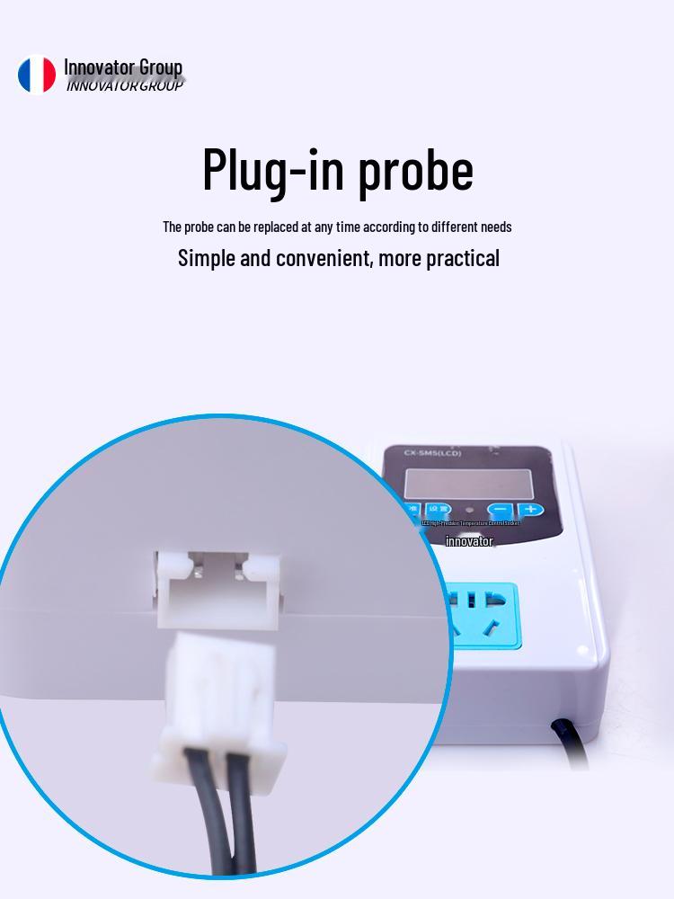 Waterproof High-Precision Thermostat Probe with Plug and Magnetic Air Head