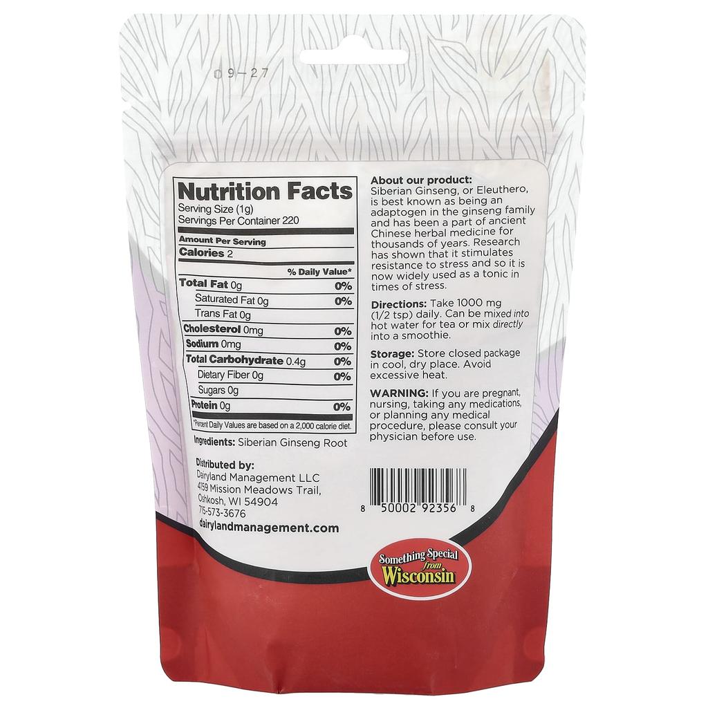 Dairyland Ginseng, Sibirischer Ginseng Pulver, 8oz