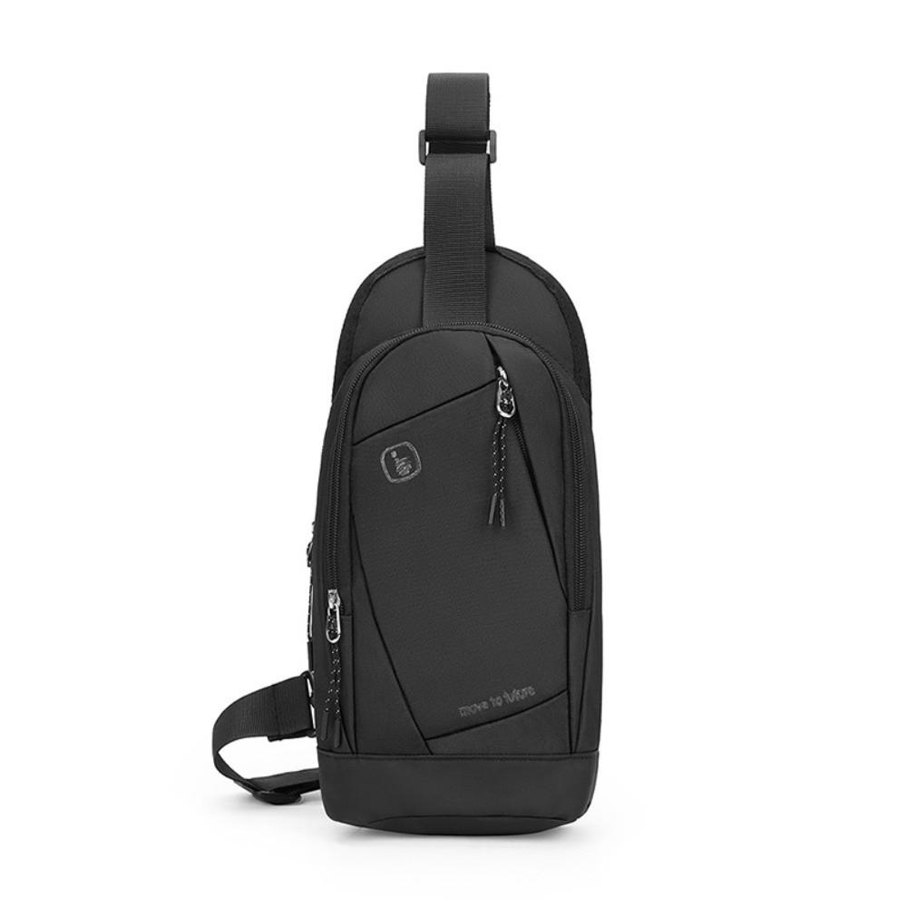 

Мужская нагрудная сумка большой вместимости Многофункциональная одноплечевая сумка для активного отдыха чёрный
