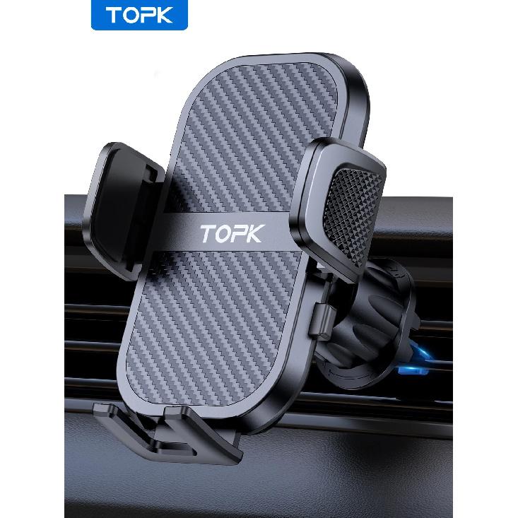 TOPK Air Vent Car Mount,[Big Phones&Thick Case Friendly]Cell Phone Holder for Car Hands Free Clamp Cradle Vehicle for All Phones For  Air Vent