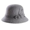 Autumn and winter new bucket hat woolen hat ladies lady hat warm bow short brim basin hat