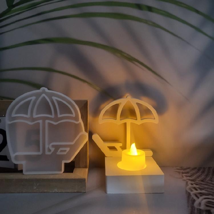 Beach Chair Parasol Candle Holder Molds Candlesticks Silicone Moulds Craft Molds