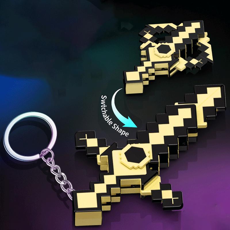 

Mini Pixel Sword Foldable Keychain Creative Cartoon Backpack Pendant Simple Design Game Periphery Toys For Kids Birthday Gifts