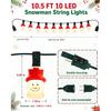 10.5FT Christmas Snowman Lights, 10 Ultra Bright E12 Snowman Lights