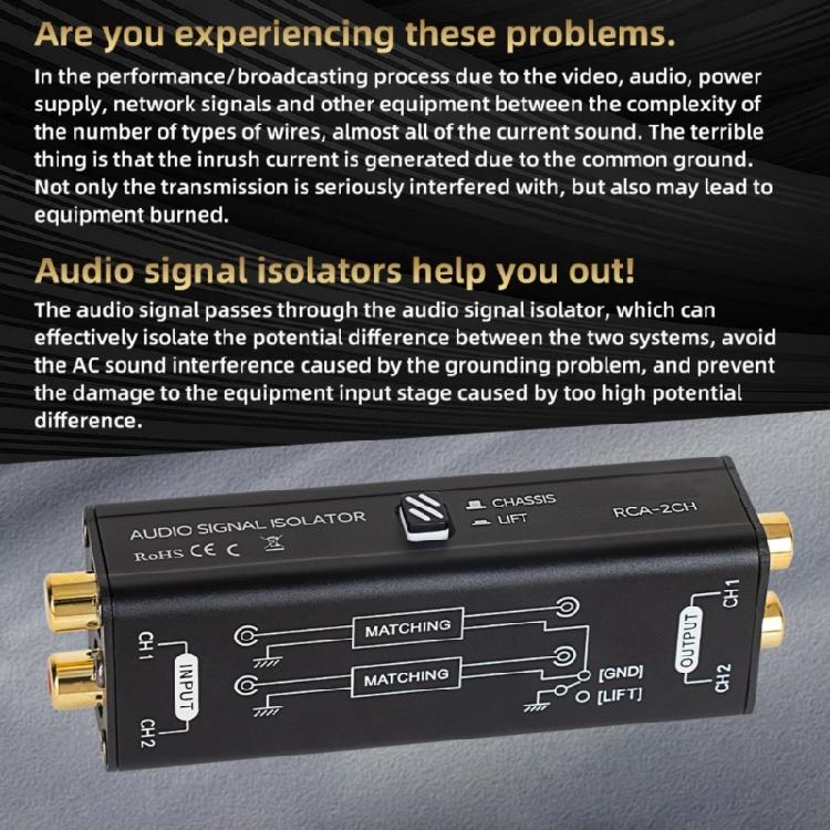 Stereo Sound Enhancer Music Signal Isolator with Ground Looping Isolation for NonDistortion Music Isolation Technology
