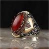 New Inlaid Emerald Mens Luxury Ring Retro Domineering Personality Jewelry for Banquet Party Gifts