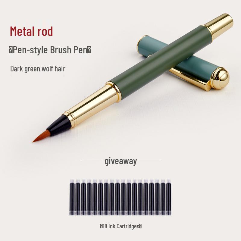 Soft Tip Portable Calligraphy Brush with Built-in Ink Cartridge
