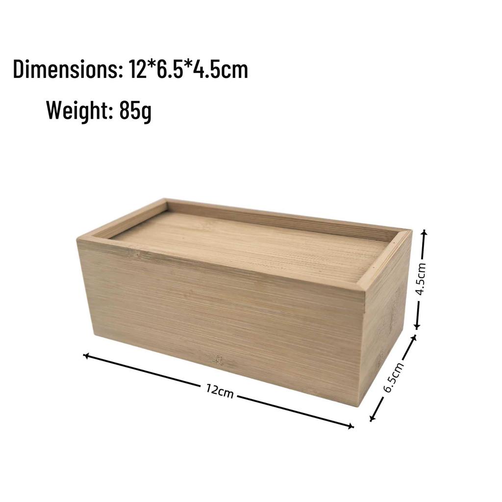 Bamboo Sliding Lid Box for Cosmetics, Jewelry, or Tea Storage