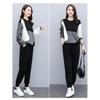 Plus Size Elegant Age Reducing Color Blocking Sweatshirt Jacket Two Piece Set Women's Casual Sportswear Arrival Spring