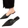 Muller Women's Low Heel Square Toe Backless Slippers - 2026 Spring/Summer New Closed Toe Irregular Heel Sandals