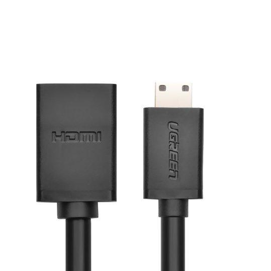 Ugreen HDMI to Mini HDMI Adapter Cable, Female to Male, 4K 60Hz, Ethernet HEC ARC, 32 Audio Channels, 22 cm, Black (20137)