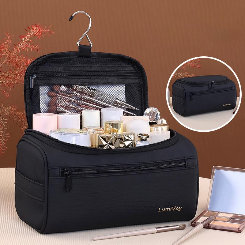 New Leather Men Women Dopp Kit Hanging Travel Washing Organizer Toiletry Bag Business Makeup Pouch Storage Handbag Cosmetic Bag