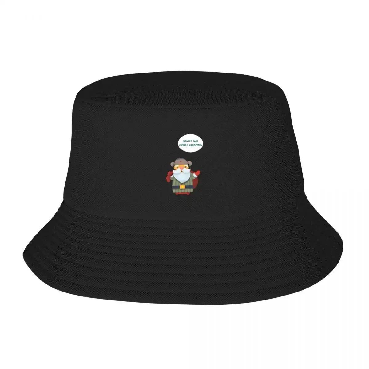 Western Cowboy Howdy and Merry Christmas Bucket Hat cute western hats Anime Hat Womens Cap Unisexs