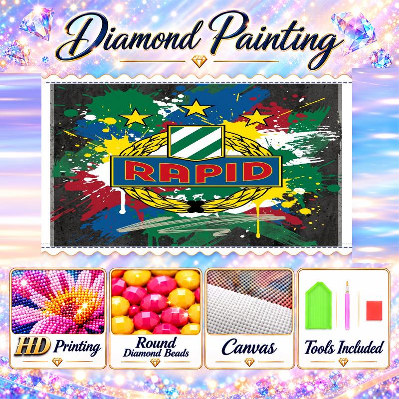 Rapid Wien FC Diamond Painting Kit 5D Full Drill DIY Diamond Mosaic Wall Art Home Decor