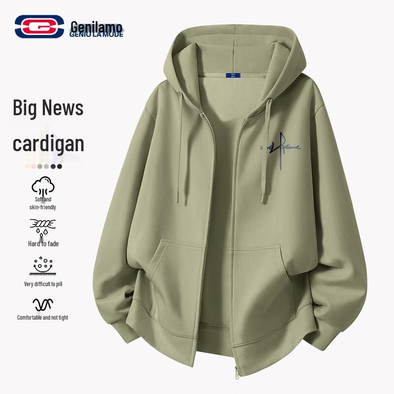 GENIOLAMODE Men s Casual Zip-Up Hoodie XL
