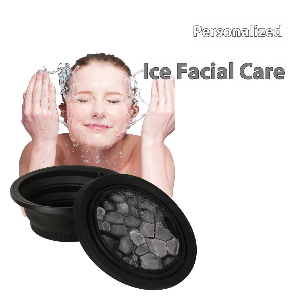 Folding Silicone Face Ice Bath Bowl Cold Therapy for Facial Puffiness Portable Cryo Skin Tool Travel Beauty Bowl Facial Tools