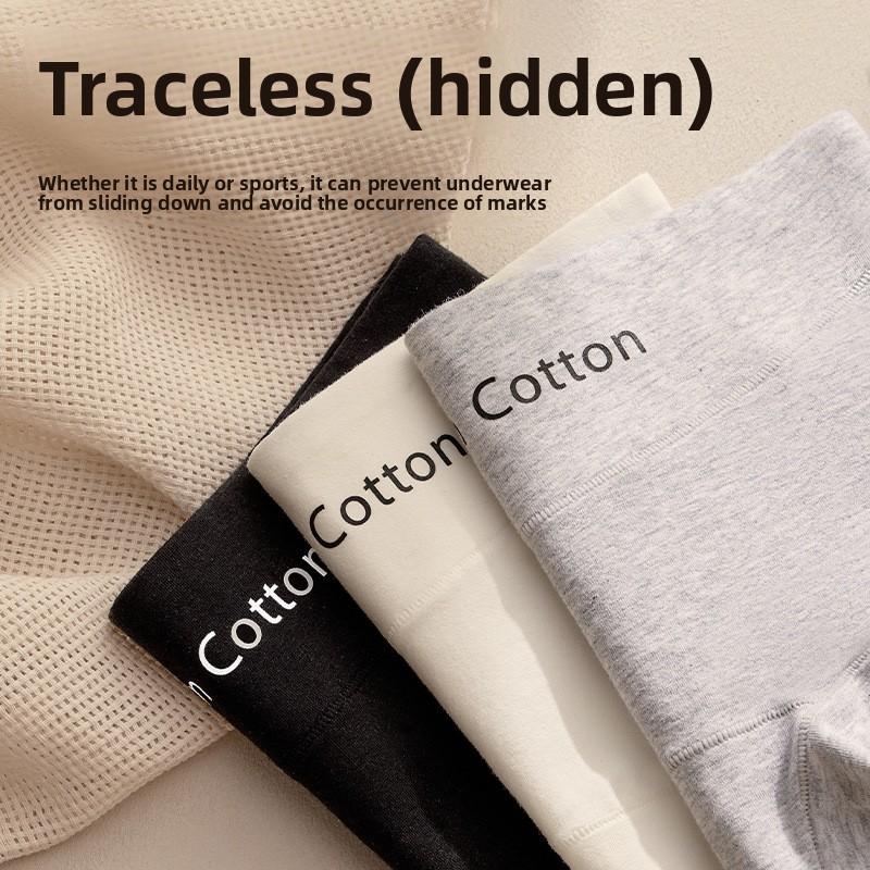 Women's Spring and Autumn Fashion Pure Cotton 10A Antibacterial Extended Crotch Breathable and Skin Friendly Briefs