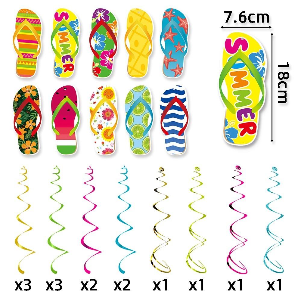 Hawaii Party Summer Decorations Spiral Flip Flops Hanging Decoration Beach For