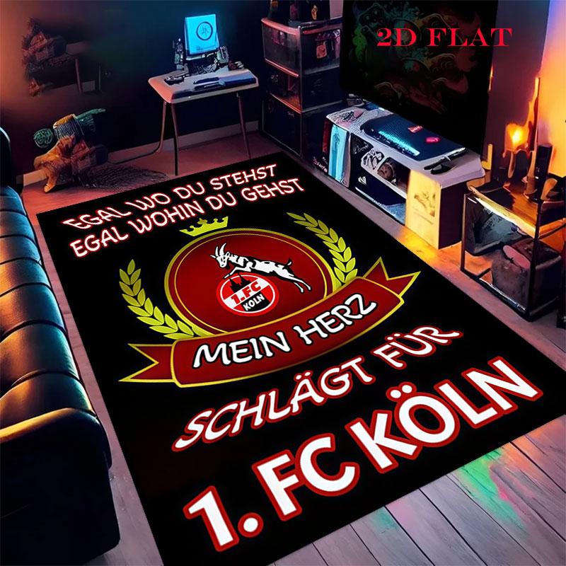 1. FC Köln Poster Teppich für Wohnzimmer Schlafzimmer Zuhause Sofadekoration, Kinderspiel Rutschfeste Bodenmatte 40x60cm( 15x23in )