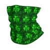 Green Clover Shamrocks St.Patrick's Day Bandana Neck Cover Wrap Ride Motorcycle Mask Scarf Unisex Warm Headwear Tube Balaclava