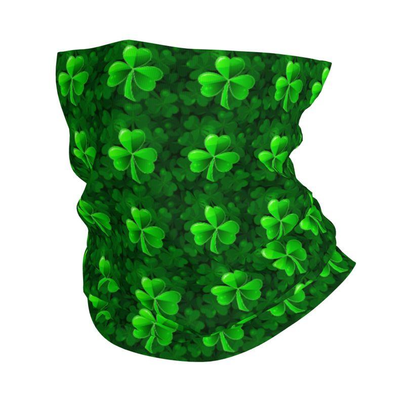 

Green Clover Shamrocks St.Patrick s Day Bandana Neck Cover Wrap Ride Motorcycle Mask Scarf Unisex Warm Headwear Tube Balaclava