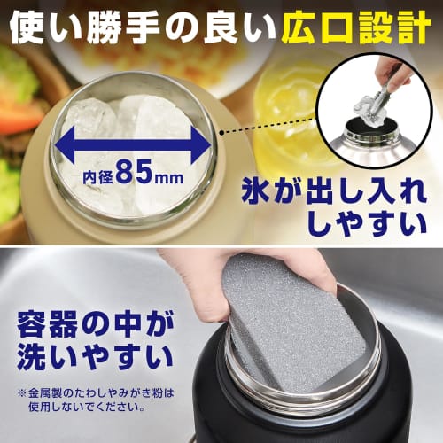 Vastland VASTLAND Ice Container, 1.9L, Camping Ice Container, Water Bottle, Cold Insulation, Black