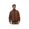 Flight Faux Shearling Stand Collar Loose Jacket Men Jacket Dark-Brown FV7449-223
