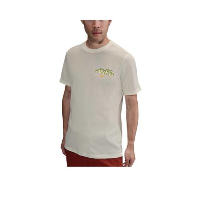 Simple Versatile Comfortable Skin-Friendly Solid Color Letter Short Sleeve T-Shirt Men Tops Off-White HJ3457-133
