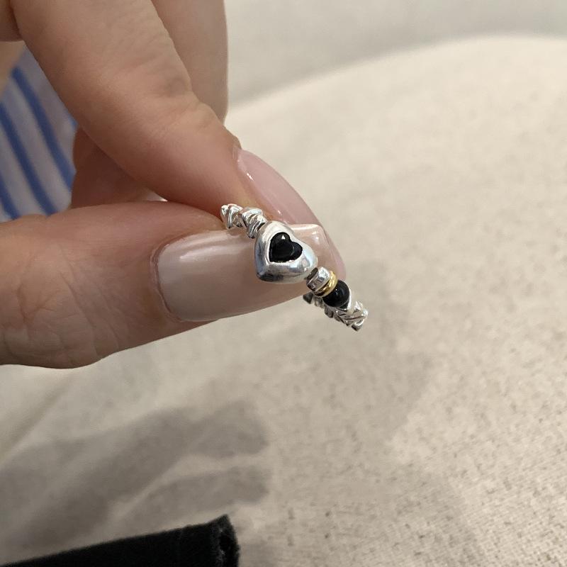 

Heart Unique Retro Copper Ring Women Fashionable Lightweight Statement Versatile