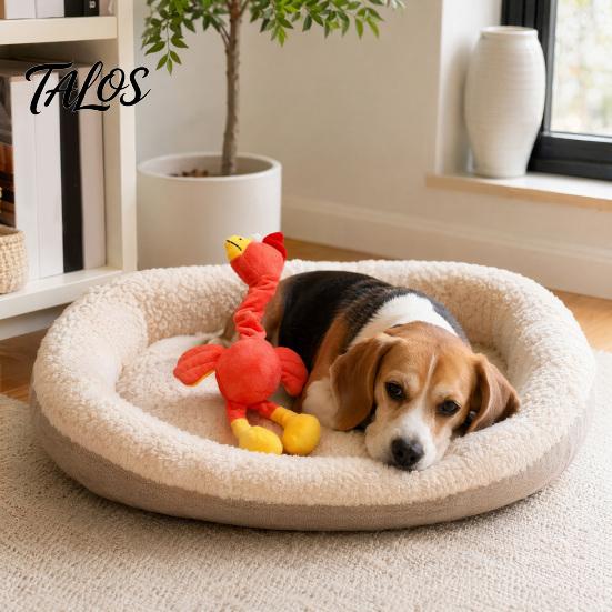 Interactive Dog Toy Stuffed Tug Toy, Long Neck Plush Chicken, Squeaky Bird Chew of War for Small Medium Dogs Play Funny