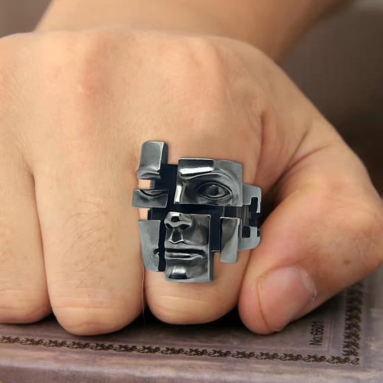 

Кольцо на палец Унисекс Регулируемое Разъемное Дизайн с персонажем Кольцо из цинкового сплава Кольцо на тему защиты лица Ювелирные аксессуары A