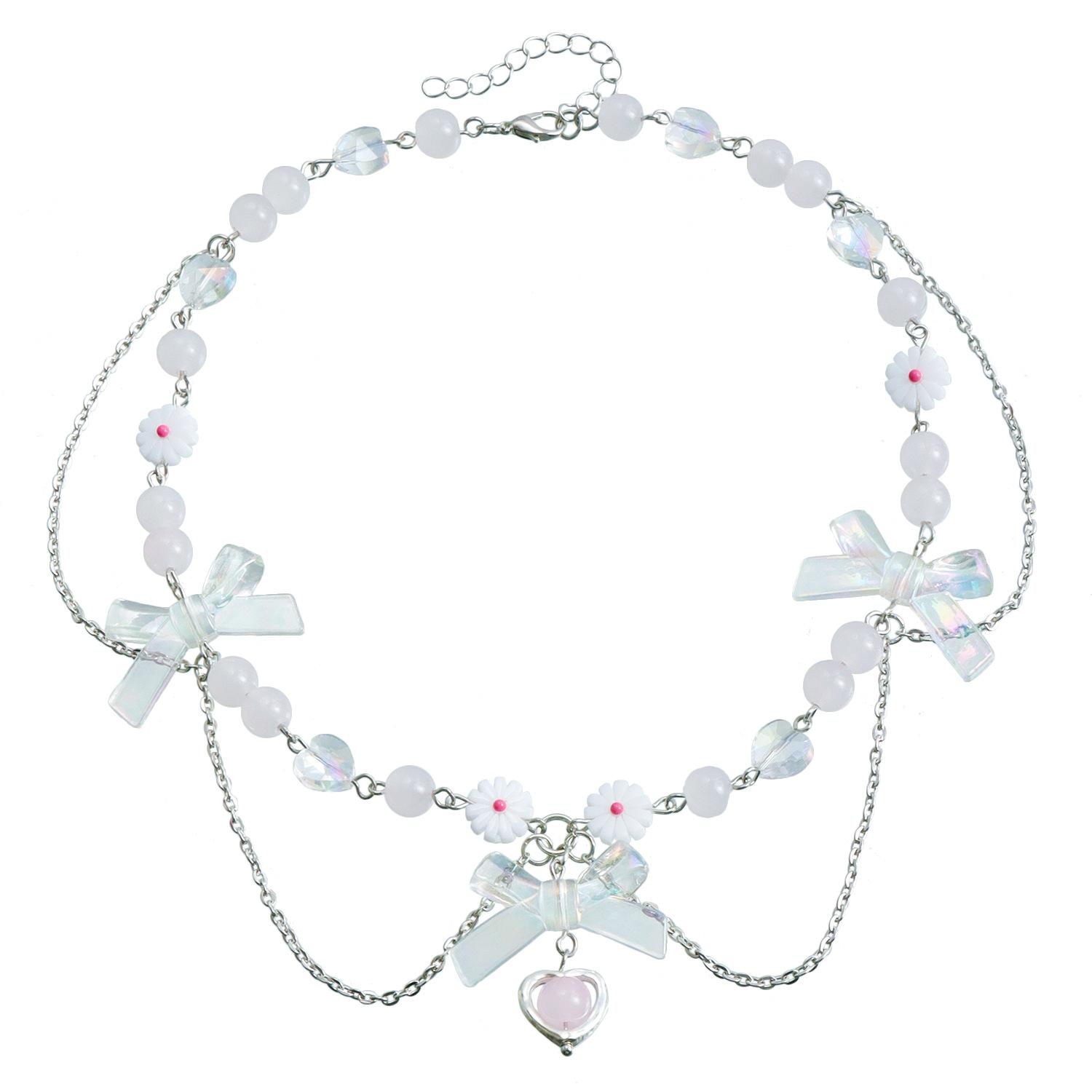 

Французская Легкая Роскошь Акриловое Ожерелье-Бант Цепочка на Ключицу Темпераментный Универсальный Высококлассное Ювелирное Изделие Женщины