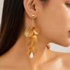 Ear Studs Petal Earrings Studs Retro Ginkgo Leaf Hollow Earrings  Girls