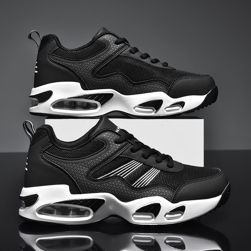 Men's Shoes Black Red Cushion Elastic Fashion Casual Shoes Winter Outdoors Cotton Shoes Warm Waterproof Antiskid Plush Sneakers
