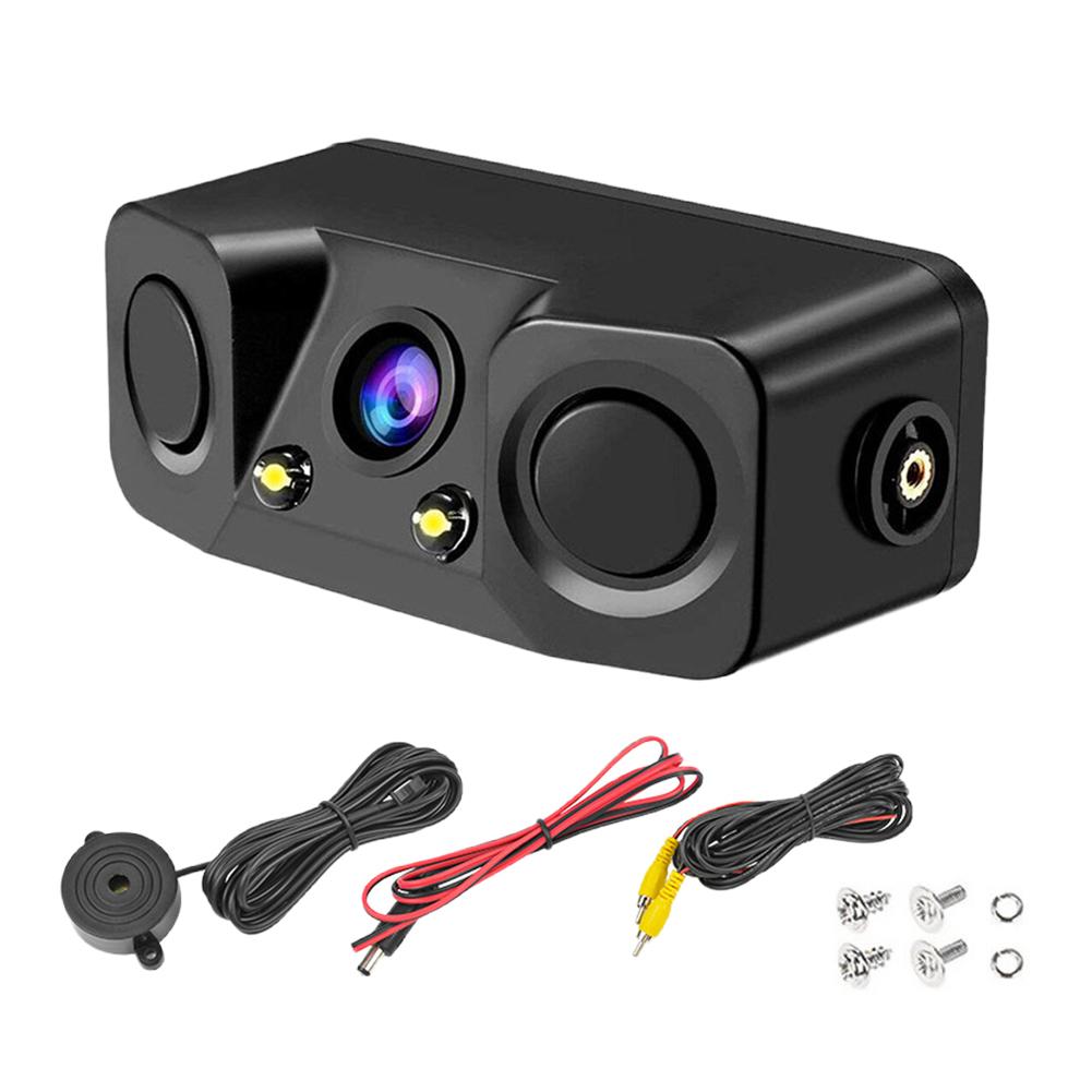 

Комплект автомобильного радара заднего вида 3 в 1, камера ночного видения заднего вида, парковочный датчик с передатчиком-приемником, радарная камера чёрный