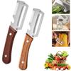 Curățător Multifuncțional de Legume pentru Bucătărie, Noul Curățător 3 în 1 din Oțel Inoxidabil pentru Fructe și Legume cu Mâner din Lemn & Deschizător de Sticle, Model 2026